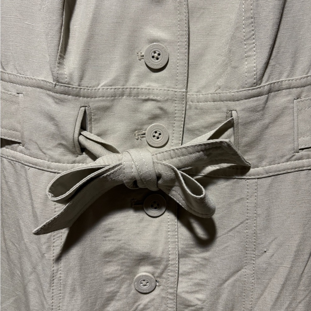 Calvin Klein Cream Midi Dress with Button Detail - Picture 3 of 7